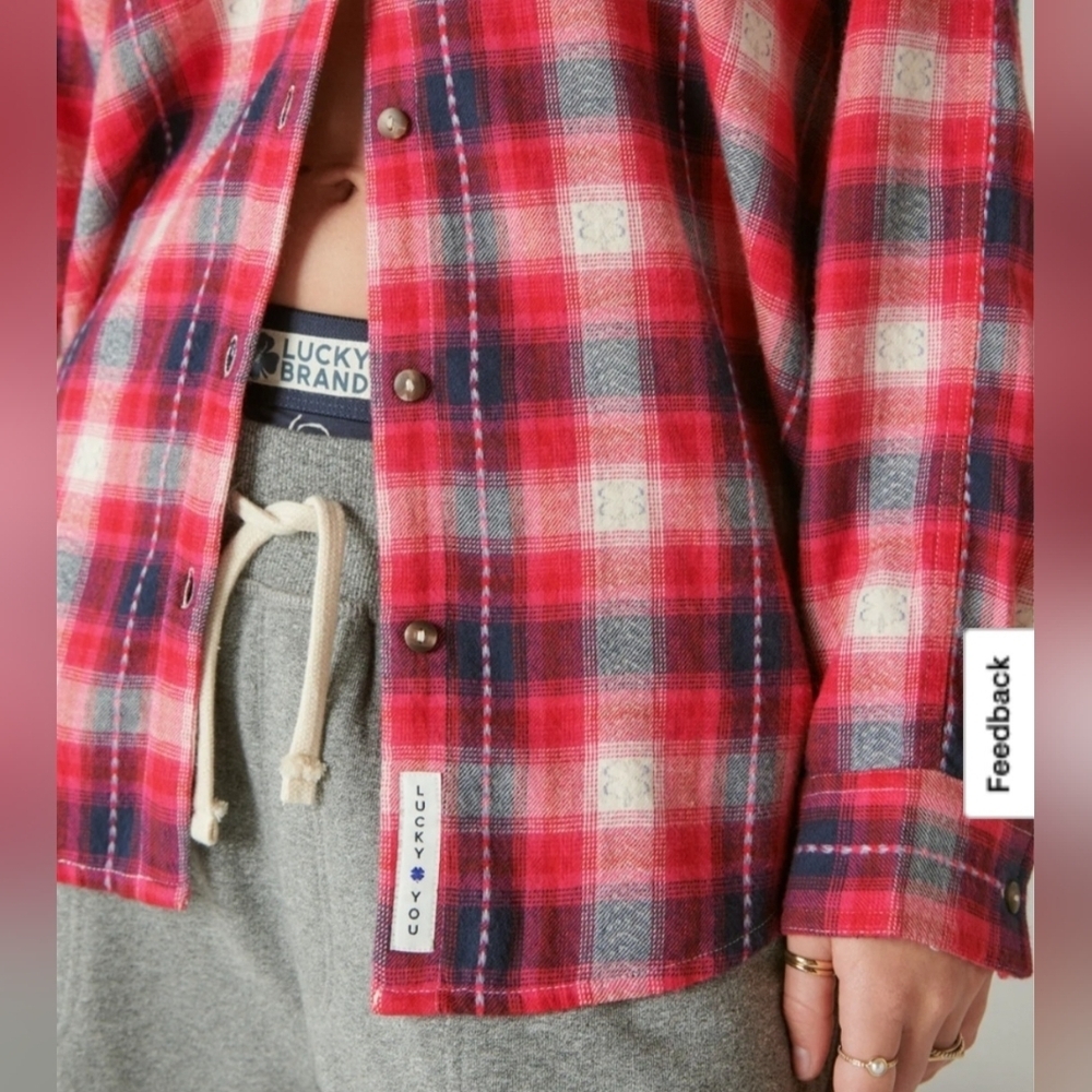 Lucky Brand Oversized Plaid Tunic - Picture 2 of 9